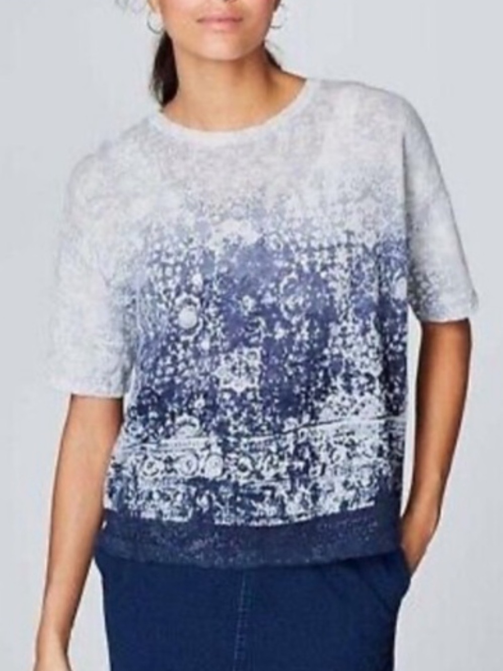 NWT J JILL Convertible cardigan Blue Short Sleeve Top size XS/S